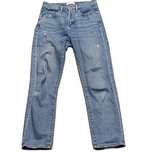 Loft Distressed High Waist Straight Jeans Size 2/26